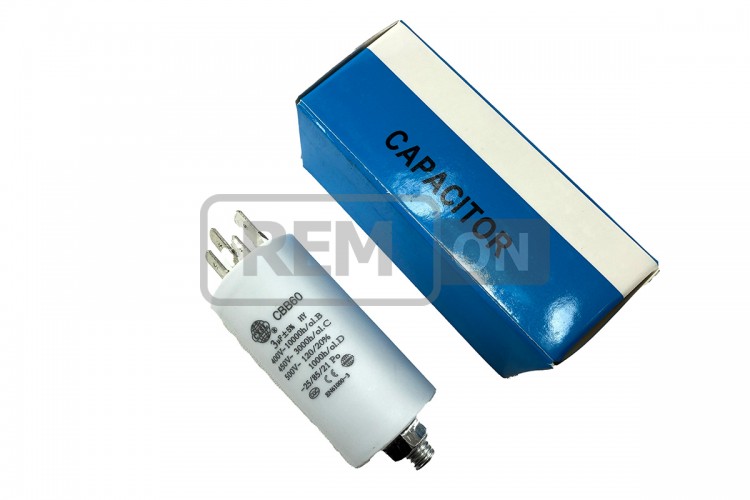 Конденсатор CBB60 3 мкФ 450V, з гайкою